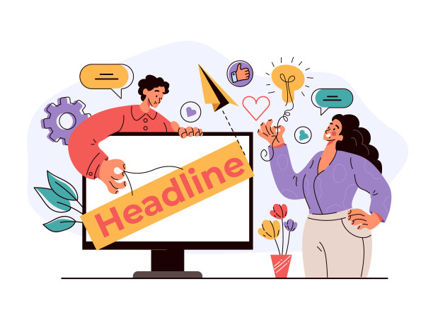 网上互联网演示标题电脑显示器屏幕概念。矢量平面现代风格设计插图图片下载