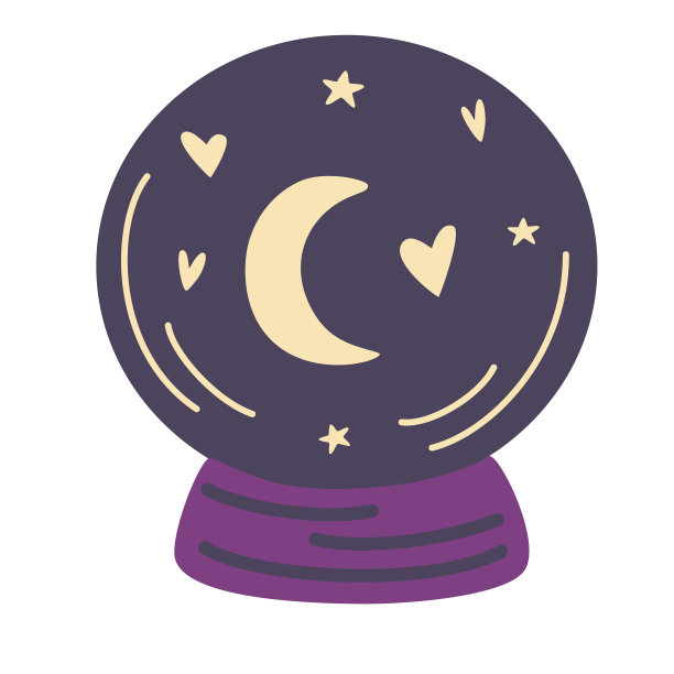 有星星的魔法水晶球。预测未来。万圣节的概念。算命。哥特式设计，神秘的魔术师象征。矢量插图孤立在白色上。图片下载