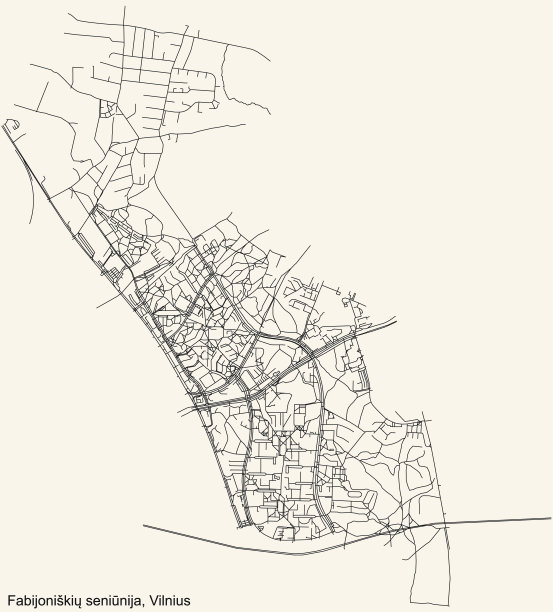 立陶宛维尔纽斯Fabijoniškės老人院街道路线图(Fabijoniškių seniūnija)图片下载