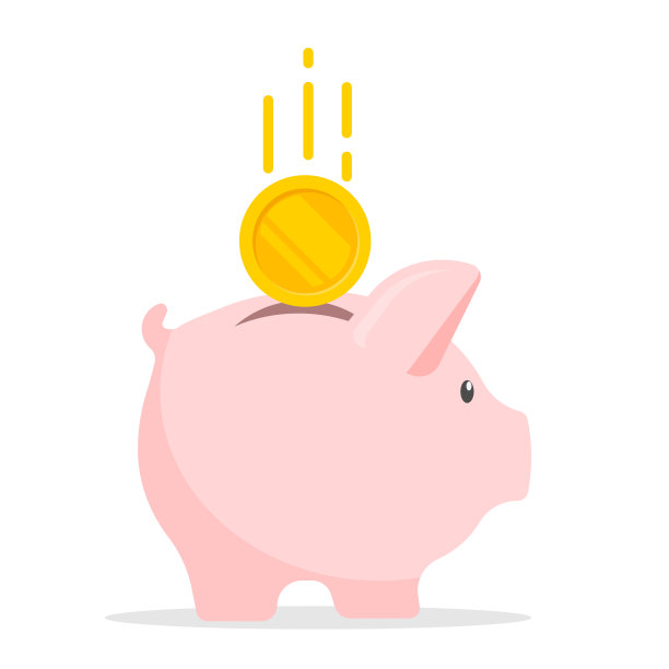 带硬币的小猪储蓄罐。储蓄、经济、投资、银行或商业服务概念。矢量插图。图片下载
