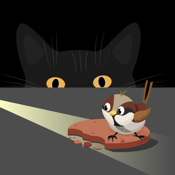 猫捉麻雀图片下载