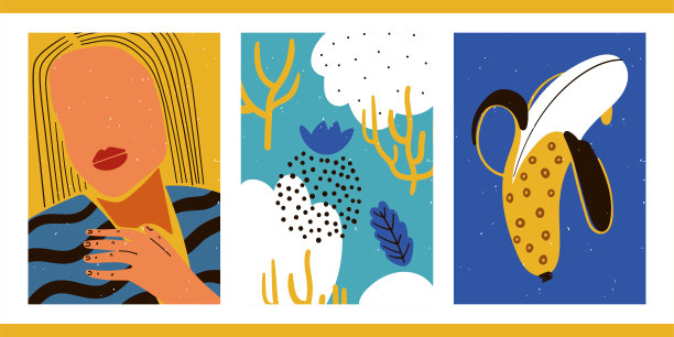 时尚的女孩形象。手绘的年轻美女。图片下载