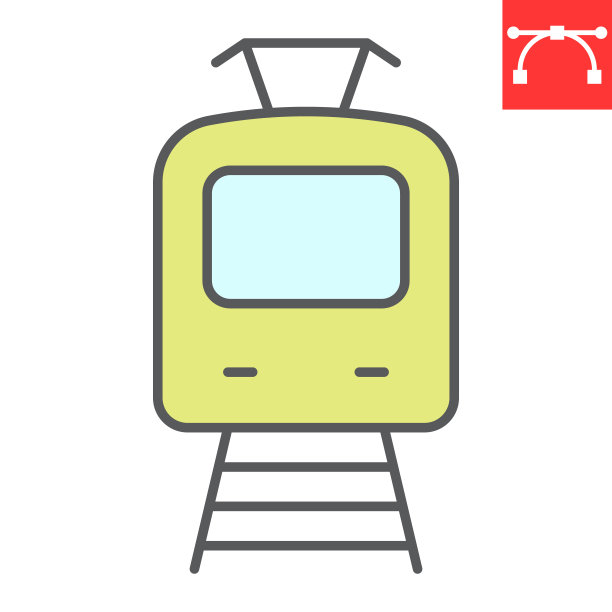 有轨电车颜色线图标图片下载