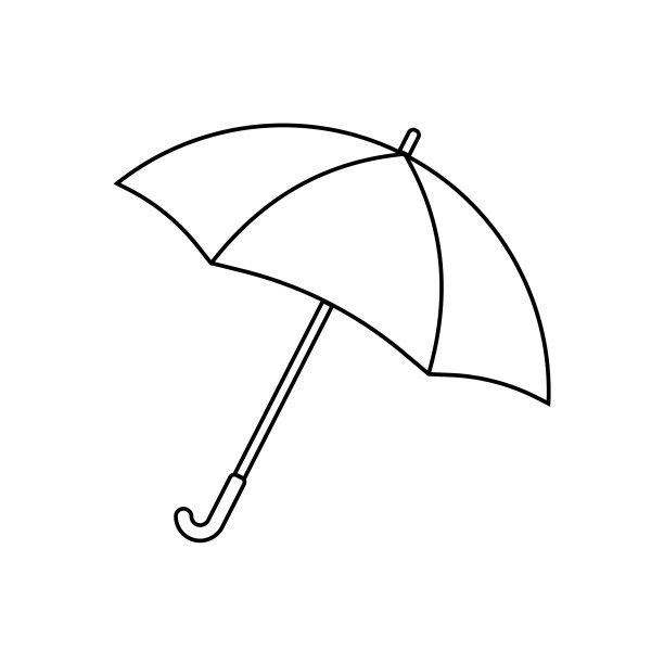 打开的雨伞V线图标设计图片下载