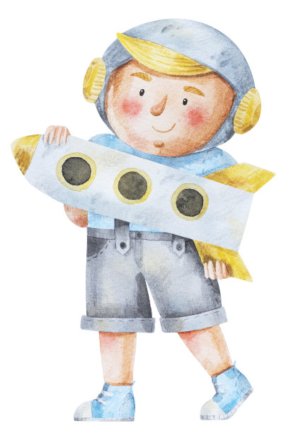 男孩与火箭图片下载