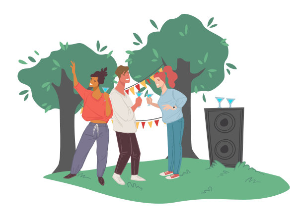 朋友们在后院举行周末聚会图片下载