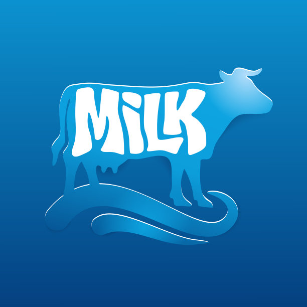 奶牛乳品标志模板图片下载