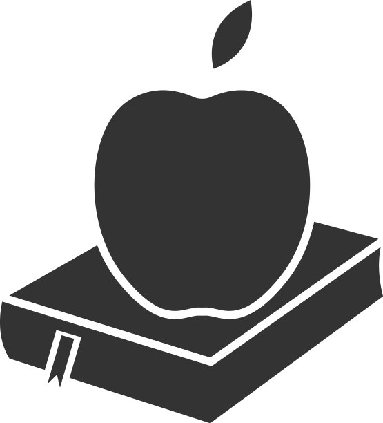 书籍和苹果图标设计模板图片下载