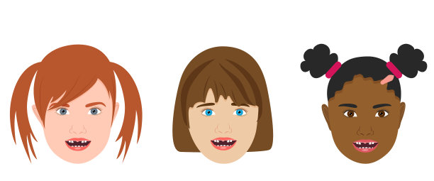 没有牙齿的女孩不同国家的乳牙图片下载