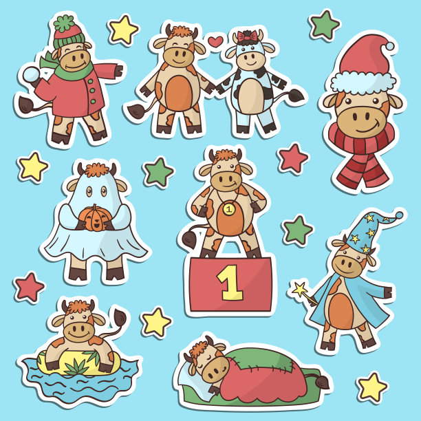 贴可爱的公牛图片下载