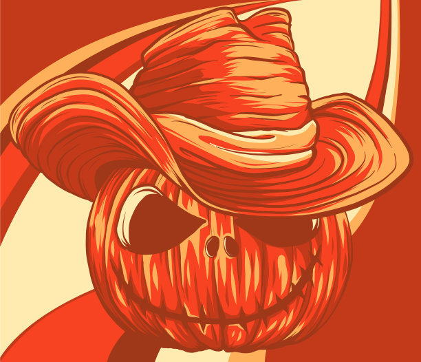 万圣节南瓜与帽子卡通图片下载