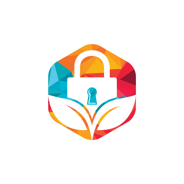 挂锁叶子标志设计图片下载