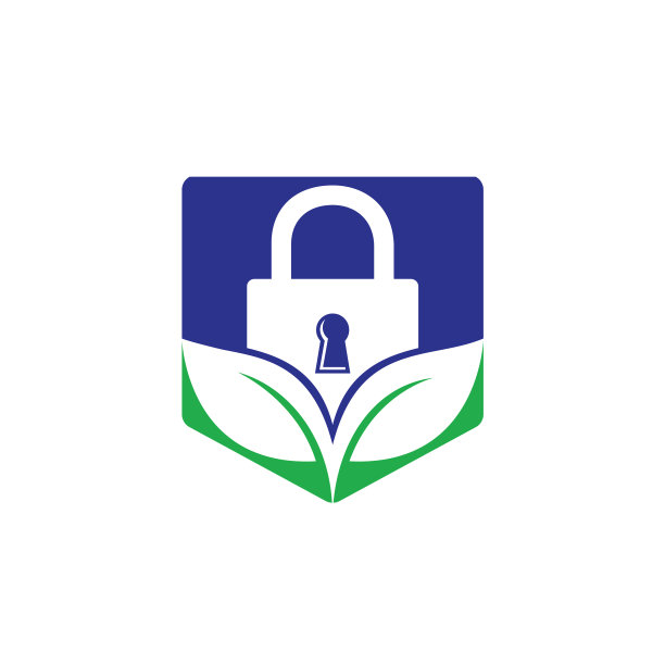 挂锁叶子标志设计图片下载