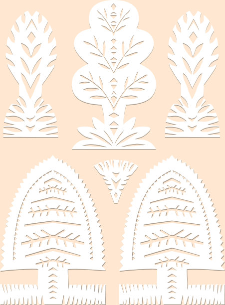 集剪纸春夏季符号装饰图片下载