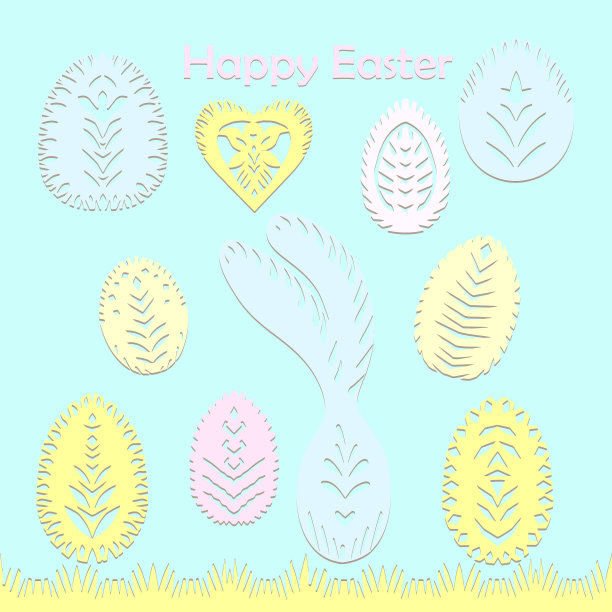 套剪纸喜庆标志新春佳节图片下载