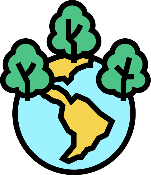 安全森林和生态系统的颜色图标图片下载