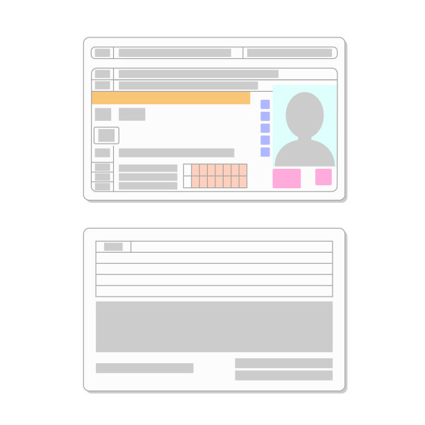 驾照的正面和背面图片下载