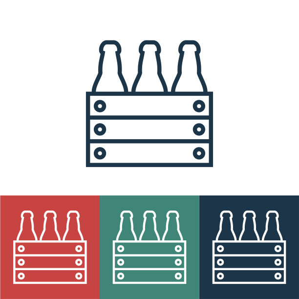 线性矢量图标与啤酒盒图片下载