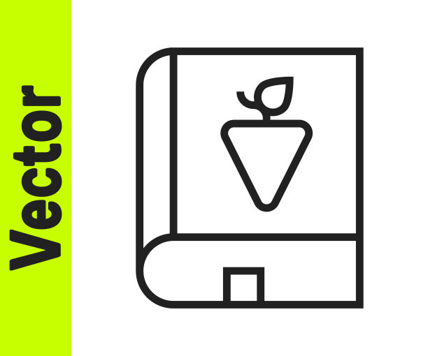 关于葡萄图标孤立在白色背景的黑线书。向量图片下载