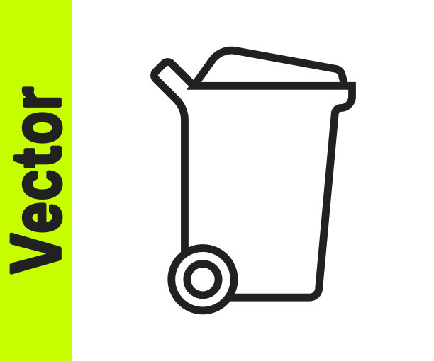 黑线垃圾桶图标孤立在白色背景上。垃圾桶的迹象。回收篮图标。办公室垃圾图标。向量图片下载