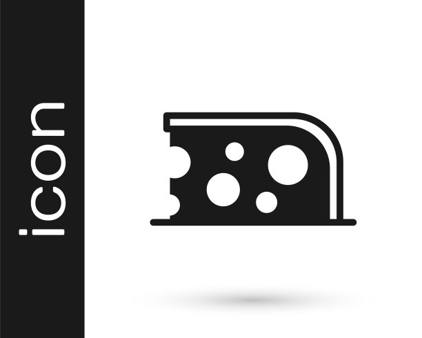 黑色奶酪图标孤立在白色背景。向量图片下载