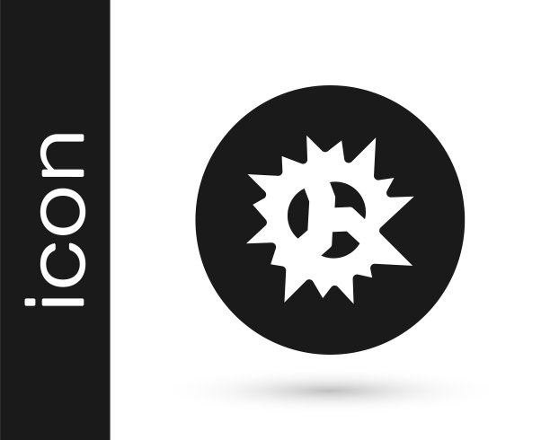 黑色炸弹爆炸与碎片和火球图标孤立在白色背景。向量图片下载