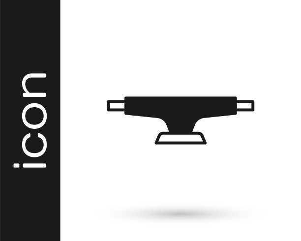 黑色滑板车轮图标孤立的白色背景。滑板。溜冰轮。向量图片下载