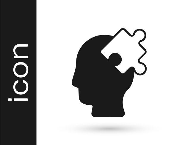 心理学问题黑色解决方案矢量图标图片下载