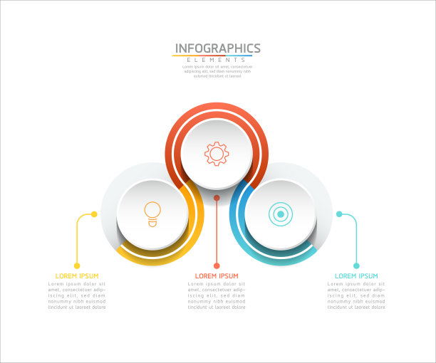 矢量插图信息图设计模板，业务信息，演示图表，有3个选项或步骤。图片下载