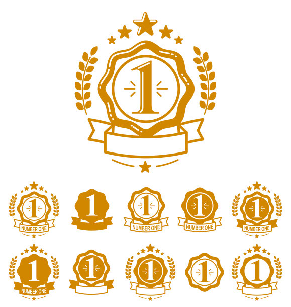 第一名商业成功矢量标签图片下载