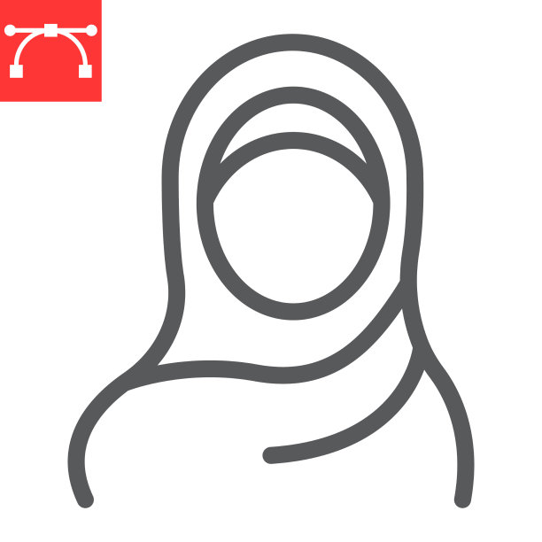 妇女戴着头巾线象征阿拉伯女孩和图片下载