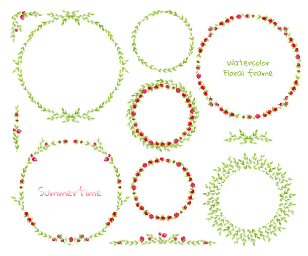 精致的水彩花架套。图片下载
