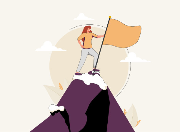 成功的女商人作为自信的女工作领导小人概念。事业专业成就顶尖。图片下载