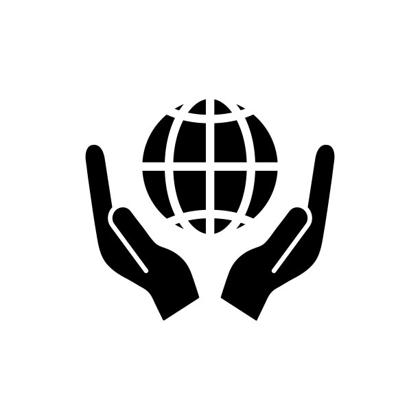 地球和人的手图标。图片下载