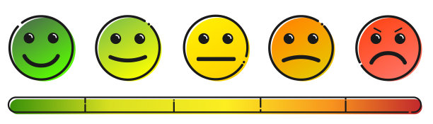 向量情绪反馈量表在白色背景图片下载