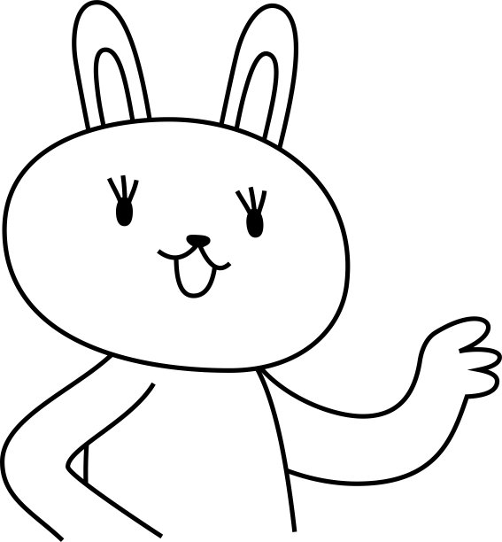 兔子轮廓，引导你的手指图片下载