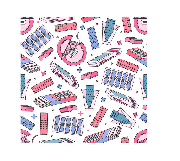颜色无缝图案具有口香糖风格图片下载