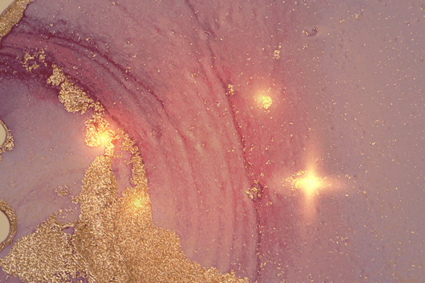 粉色、栗色和金色抽象酒精墨大理石纹理图片下载