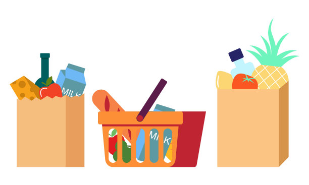 购物袋集塑料和纸包于一体图片下载