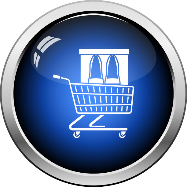 购物车与鞋在盒子图标图片下载