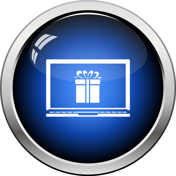 屏幕上有礼盒图标的笔记本电脑图片下载