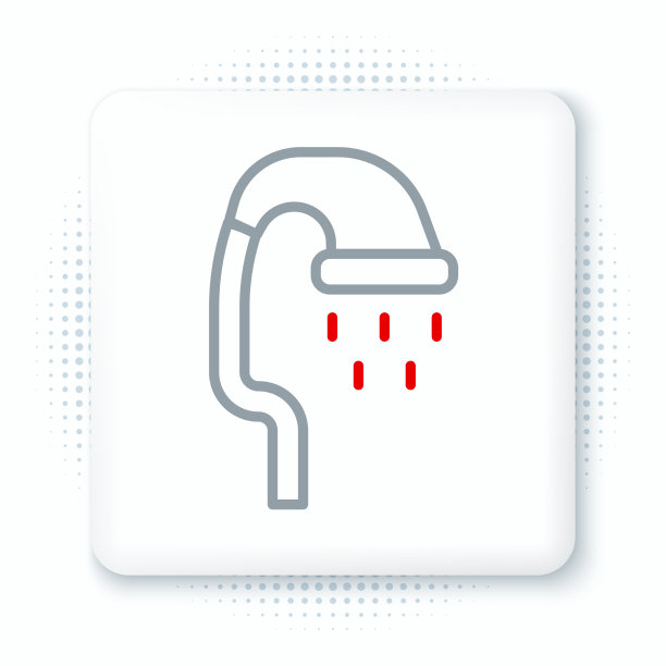 线宠物淋浴图标孤立的白色背景图片下载