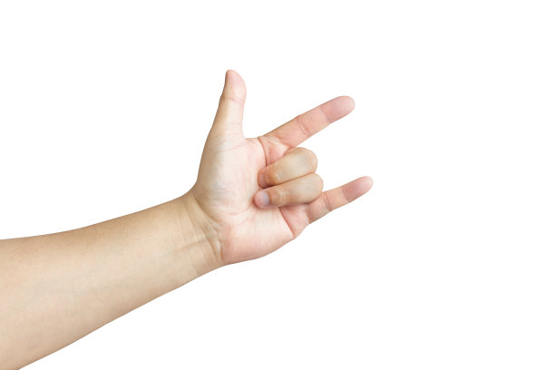 爱情的手印孤立在白色的背景上图片下载