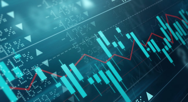 数字增强的图片显示的涨跌股票在股票市场上图片下载