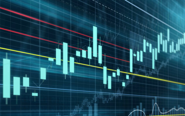 数字增强的图片显示的涨跌股票在股票市场上图片下载