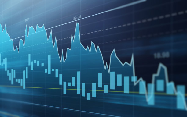 数字增强的图片显示的涨跌股票在股票市场上图片下载