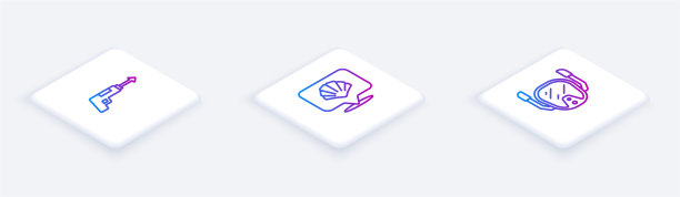 设等距线，鱼叉，扇贝海图片下载