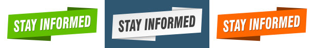 Stay informed横幅Stay informed丝带标签图片下载