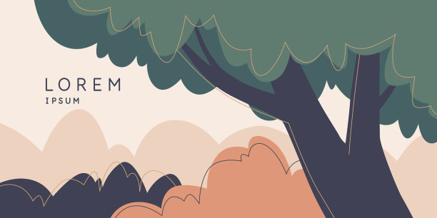 景观以一棵树为单位，现代风格一种图片下载