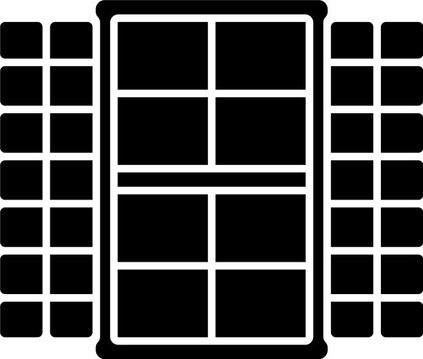 窗板上有黑色字形图标图片下载